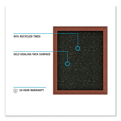 Ghent Aluminum-Frame Recycled Rubber Bulletin Boards, 36 x 24, Confetti Surface, Satin Aluminum Frame (GHEATR23CF)