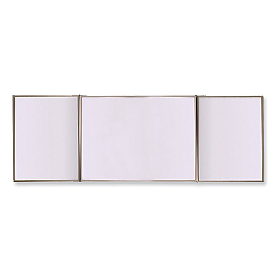 Ghent VisuALL PC Whiteboard Cabinet, Blue Fabric Bulletin Board Exterior Doors, 36 x 24, Aluminum Frame (GHE41301)