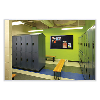 Ghent Satin Aluminum-Frame Recycled Rubber Bulletin Boards, 60.5 x 36.5, Confetti Surface (GHEATR35CF)