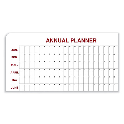 Ghent 12 Month Whiteboard Calendar with Radius Corners, 36 x 24, White/Red/Black Surface (GHE984517)