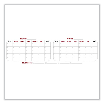 Ghent 4 Month Whiteboard Calendar with Radius Corners, 36 x 24, White/Red/Black Surface (GHE984516)