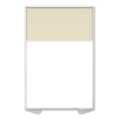 Ghent Floor Partition with Aluminum Frame and 2 Split Panel Infill, 48.06 x 2.04 x 71.86, White/Carmel (GHEMP7248208A)