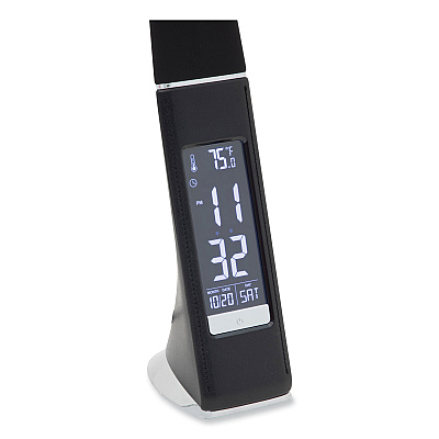 V-Light LRD Task Lamp with Digital Display, Gooseneck, 16" High, Black (VLUSVLU2FBR)