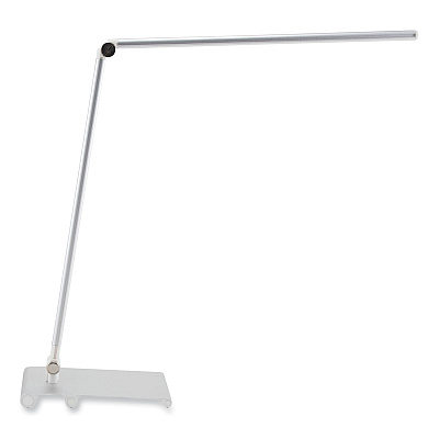 V-Light LED Desk Lamp with Dimmer, 2-Point Adjustable Neck, 15" High, Silver (VLUVSL129S)