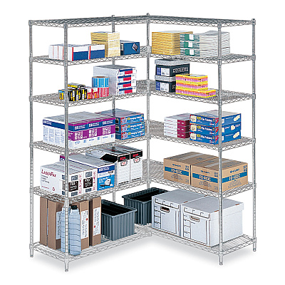 Safco Industrial Extra Shelf Pack, 36w x 24d x 1.5h, Steel, Metallic Gray, 2/Pack (SAF5290GR)