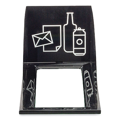 Safco Mixx Recycling Center Lid, Topper Style, 9.87w x 19.87d x 0.62h, Black (SAF9449BL)
