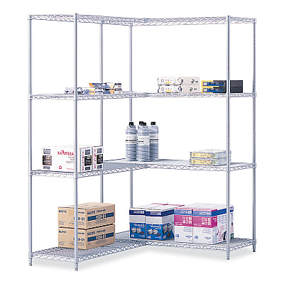 Safco Industrial Extra Shelf Pack, 36w x 18d x 1.5h Steel, Metallic Gray, 2/Pack (SAF5287GR)