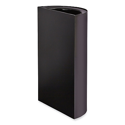 Safco Mixx Recycling Center Half-Round Receptacle, 23 gal, Steel, Black (SAF9447BL)