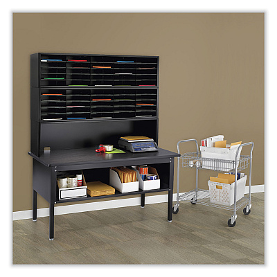 Safco E-Z Sort Sorter Module, 20 Compartments, 57.5 x 13 x 14.25, Black (SAF7751BL)