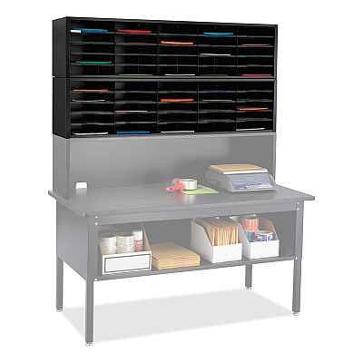 Safco E-Z Sort Sorter Module, 20 Compartments, 57.5 x 13 x 14.25, Black (SAF7751BL)