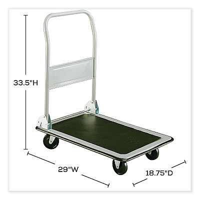 Safco Tuff Truck Platform Truck, 400 lb Capacity, 29 x 18.75, Gray (SAF4072)