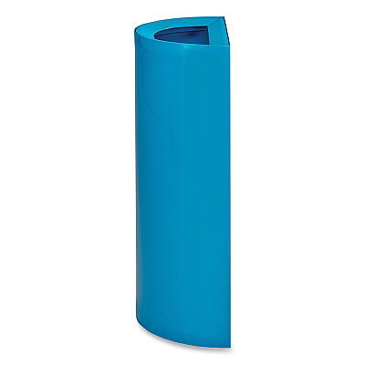 Safco Mixx Recycling Center Half-Round Receptacle, 23 gal, Steel, Blue (SAF9447BU)