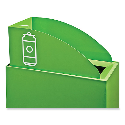 Safco Mixx Recycling Center Lid, Topper Style, 9.87w x 19.87d x 0.62h, Green (SAF9449GN)