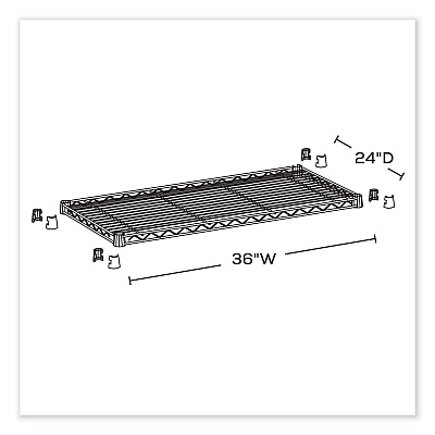 Safco Industrial Extra Shelf Pack, 36w x 24d x 1.5h, Steel, Metallic Gray, 2/Pack (SAF5290GR)