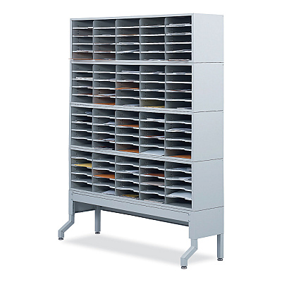 Safco E-Z Sort Additional Mail Trays, 5 Shelves, 11 x 12.5 x 0.5, Gray (SAF7753GR)