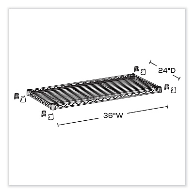 Safco Industrial Extra Shelf Pack, 36w x 24d x 1.5h, Steel, Black, 2/Pack (SAF5290BL)