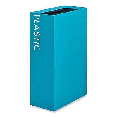 Safco Mixx Recycling Center Rectangular Receptacle, 29 gal, Steel, Blue (SAF9448BU)