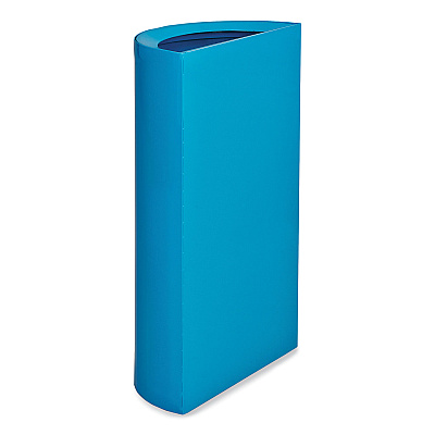 Safco Mixx Recycling Center Half-Round Receptacle, 23 gal, Steel, Blue (SAF9447BU)