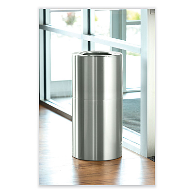 Safco Single Recycling Receptacle, 20 gal, Steel, Brushed Aluminum (SAF9942SS)