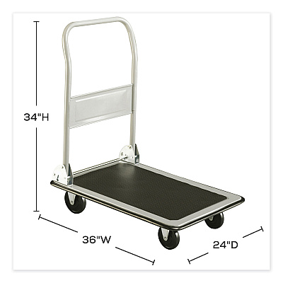 Safco Tuff Truck Platform Truck, 500 lb Capacity, 36 x 24, Gray (SAF4063)