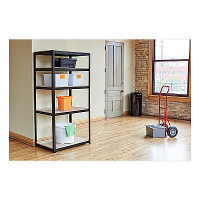 Safco Open Top Oval Waste Receptacle, 14 gal, Steel, Black (SAF9921BL)
