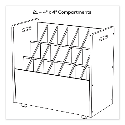 Safco Mobile Roll File, 21 Compartments, 30.25w x 15.75d x 29.25h, Tan (SAF3043)