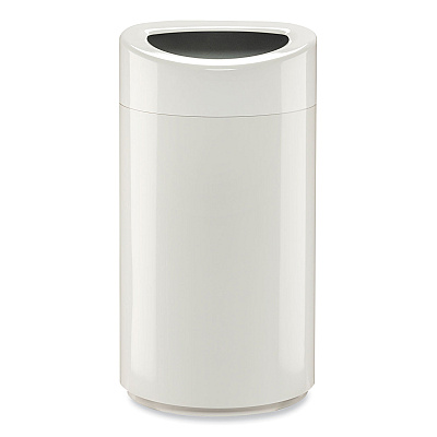Safco Open Top Oval Waste Receptacle, 14 gal, Steel, White (SAF9921WH)