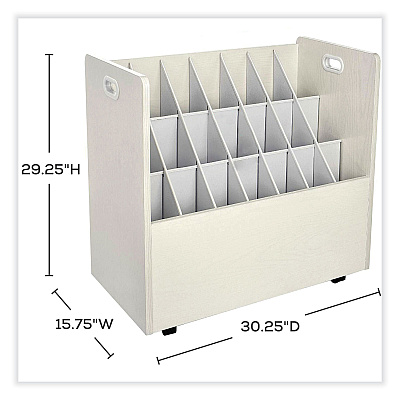 Safco Mobile Roll File, 21 Compartments, 30.25w x 15.75d x 29.25h, Tan (SAF3043)
