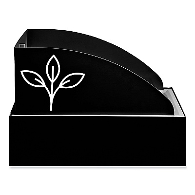Safco Mixx Recycling Center Lid, Topper Style, 9.87w x 19.87d x 0.62h, Black (SAF9449BL)