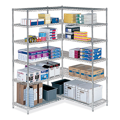 Safco Industrial Add-On Unit, Four-Shelf, 36w x 18d x 72h, Steel, Metallic Gray (SAF5286GR)
