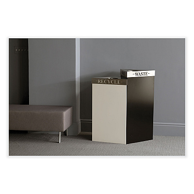 Safco Trifecta Waste Receptacle Lid, No Inscription, 20w x 20d x 3h, Stainless Steel (SAF9560BL)