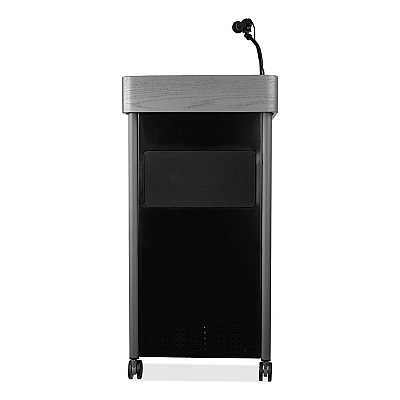 Oklahoma Sound Greystone Lectern with Sound, 23.5 x 19.25 x 45.5, Charcoal Gray (NPSGSLS)