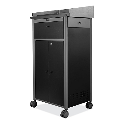 Oklahoma Sound Greystone Lectern, 23.5 x 19.25 x 45.5, Charcoal Gray (NPSGSL)