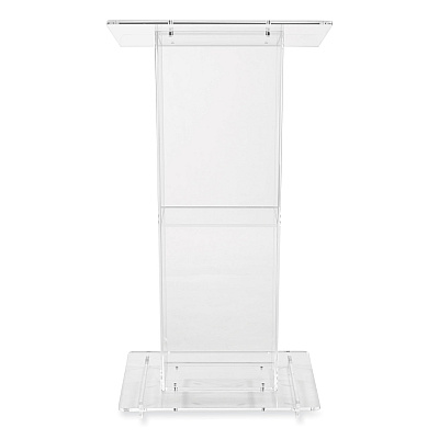 Oklahoma Sound Clear Acrylic Lectern with Shelf, 24 x 15 x 46, Clear (NPS401S)
