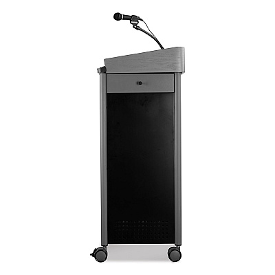 Oklahoma Sound Greystone Lectern with Sound, 23.5 x 19.25 x 45.5, Charcoal Gray (NPSGSLS)