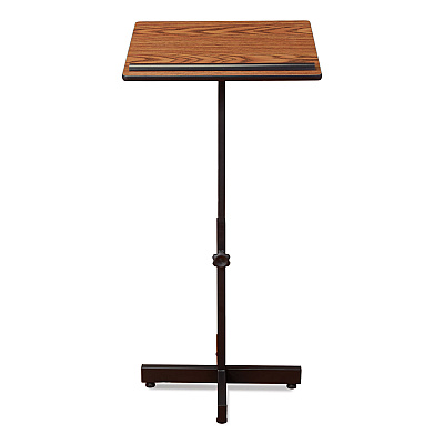 Oklahoma Sound Portable Presentation Lectern Stand, 20 x 18.25 x 44, Medium Oak (NPS70MO)