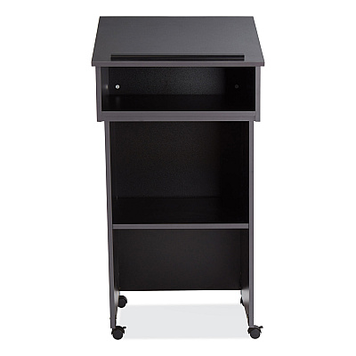 Oklahoma Sound Tabletop Lectern and AV Cart/Lectern Base, 23.75 x 19.87 x 47.5, Black (NPS22112BK)