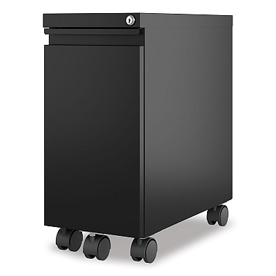 Hirsh Industries Zip Mobile Pedestal File, 1-Drawer: File, Legal/Letter, Black, 10 x 19.88 x 21.75 (HID22651)