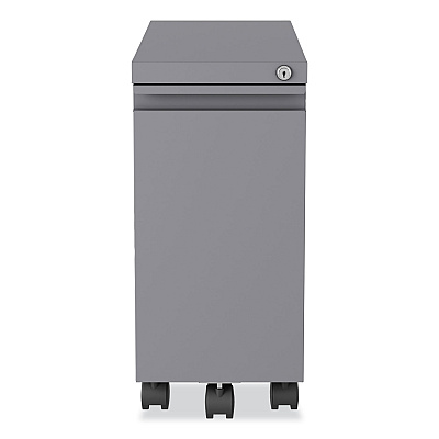 Hirsh Industries Zip Mobile Pedestal File, 1-Drawer, File, Legal/Letter, Arctic Silver, 10 x 19.88 x 21.75 (HID24045)