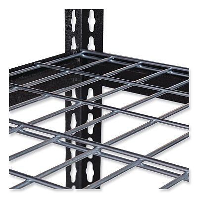 Hirsh Industries Iron Horse 2300 Wire Deck Shelving, Four-Shelf, 36w x 18d x 60h, Black (HID22129)