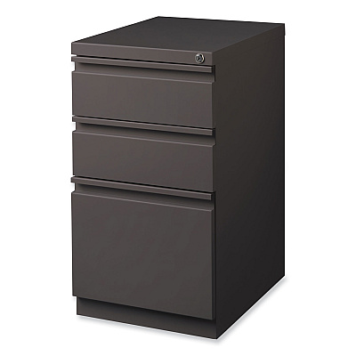 Hirsh Industries Full-Width Pull 20 Deep Mobile Pedestal File, 3-Drawer: Box/Box/File, Letter, Medium Tone, 15x19.88x27.75 (HID19354)