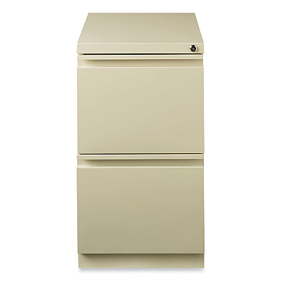 Hirsh Industries Full-Width Pull 20 Deep Mobile Pedestal File, 2-Drawer: File/File, Letter, Putty, 15 x 19.88 x 27.75 (HID18577)