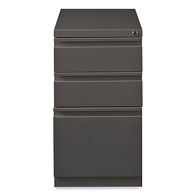 Hirsh Industries Full-Width Pull 20 Deep Mobile Pedestal File, 3-Drawer: Box/Box/File, Letter, Medium Tone, 15x19.88x27.75 (HID19354)