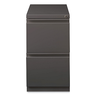 Hirsh Industries Full-Width Pull 20 Deep Mobile Pedestal File, 2-Drawer: File/File, Letter, Medium Tone, 15 x 19.88 x 27.75 (HID19358)
