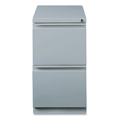 Hirsh Industries Full-Width Pull 20 Deep Mobile Pedestal File, 2-Drawer: File/File, Letter, Platinum, 15 x 19.88 x 27.75 (HID21857)