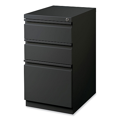 Hirsh Industries Full-Width Pull 20 Deep Mobile Pedestal File, 3-Drawer: Box/Box/File, Letter, Charcoal, 15 x 19.88 x 27.75 (HID19322)