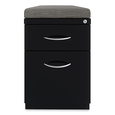 Hirsh Industries Arch Pull 20 Deep Mobile Pedestal File, 2-Drawer: Box/File, Letter, Black, 15 x 19.88 x 23.75 (HID22752)