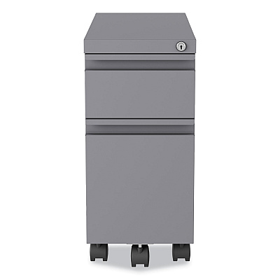 Hirsh Industries Zip Mobile Pedestal File, 2-Drawer, Box/File, Legal/Letter, Arctic Silver, 10 x 19.88 x 21.75 (HID24044)