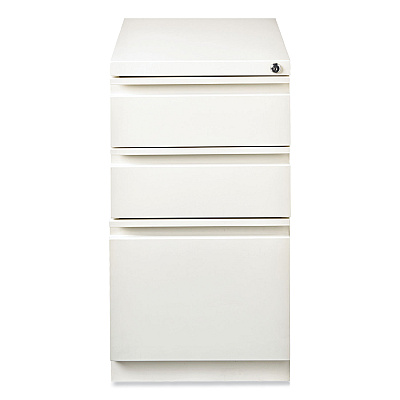 Hirsh Industries Full-Width Pull 20 Deep Mobile Pedestal File, 3-Drawer: Box/Box/File, Letter, White, 15 x 19.88 x 27.75 (HID19353)