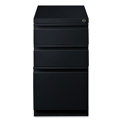 Hirsh Industries Full-Width Pull 20 Deep Mobile Pedestal File, 3-Drawer: Box/Box/File, Letter, Black, 15 x 19.88 x 27.75 (HID18575)